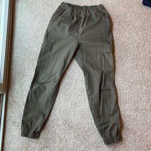 H&M, size 6, dark green joggers.